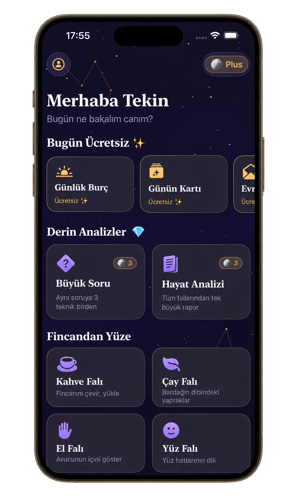 Falm uygulamasında yorum türleri ve günlük ücretsiz içerikler